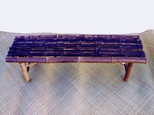 Folding Bamboo Bench (Black)